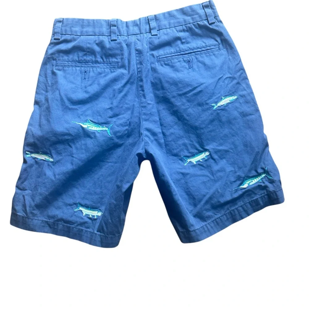 Men’s Vineyard Vines Blue Shorts with Fish Embroidery Size 28 - Picture 2 of 2